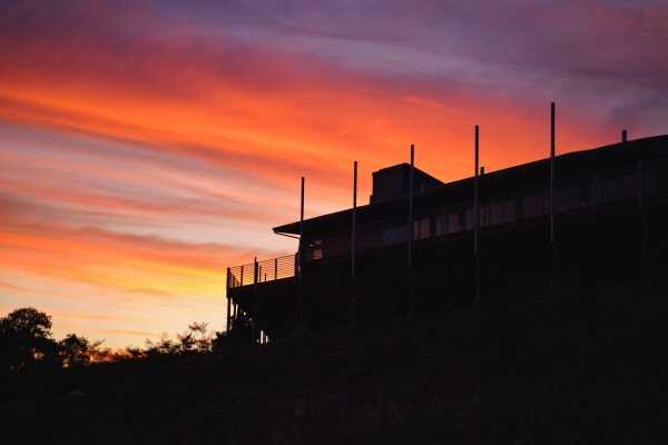 Dining hall at sunset
